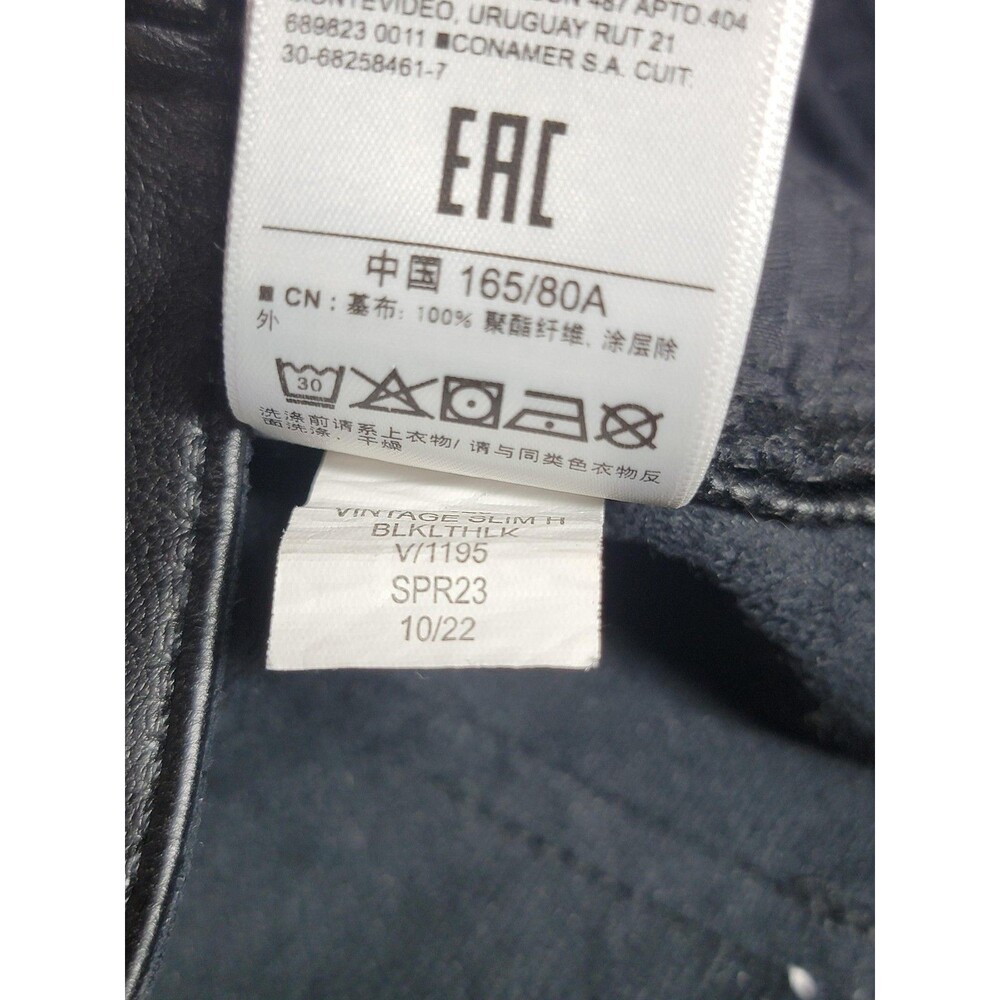 GAP Pants Womens 31 Black Vintage Slim High Rise Faux Leather Coated Modern - Picture 11 of 13